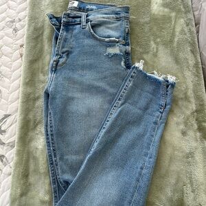 Kensie Light Blue Distressed Ankle Jeans - The Kelsey High Rise Skinny
